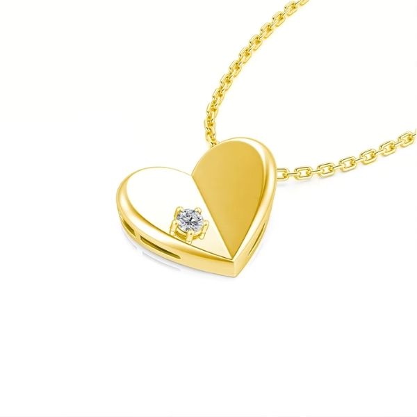 14K-Gold-Herz-Halskette-Damen
