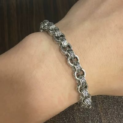 Silbernes Herren Armband mit Drachensymbol Ringsilber