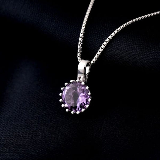 Amethyst Silber Kette - Ringsilber