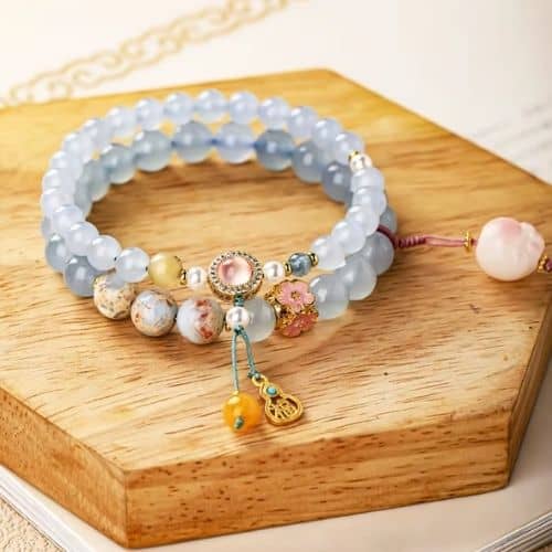 Aquamarin Armband Ringsilber