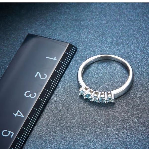 Aquamarin Stein Ring - Ringsilber