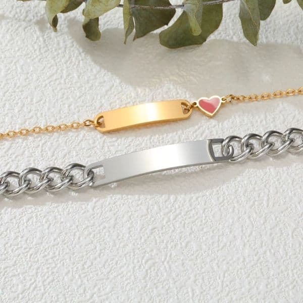 Armband mit Gravur für Partner - Ringsilber