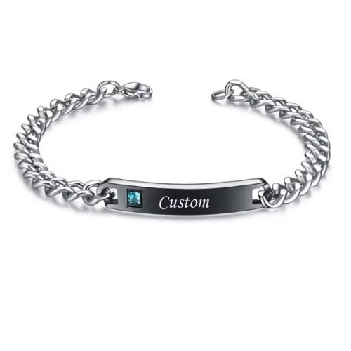 Armband mit Gravur für Partner Ringsilber