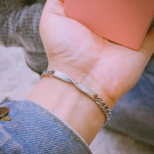 Armband mit Gravur für Partner - Ringsilber