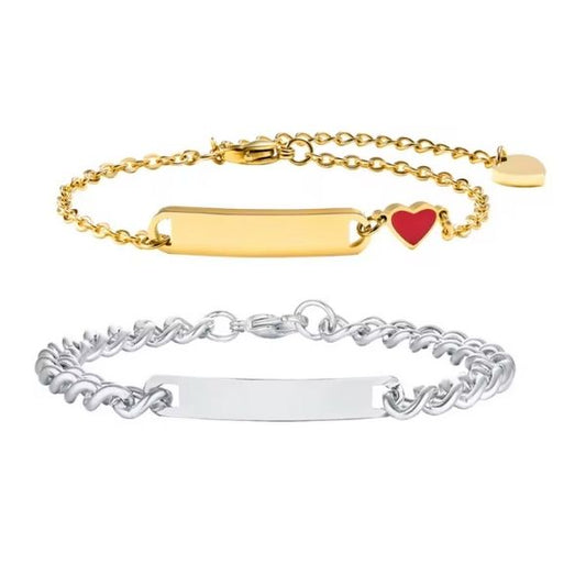 Armband mit Gravur für Partner - Ringsilber