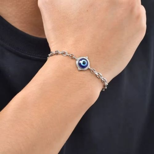 Armband mit Türkischem Auge für Herren und Damen Ringsilber