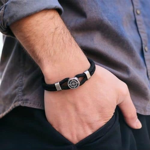 Armbänder aus Segeltau für Herren Ringsilber