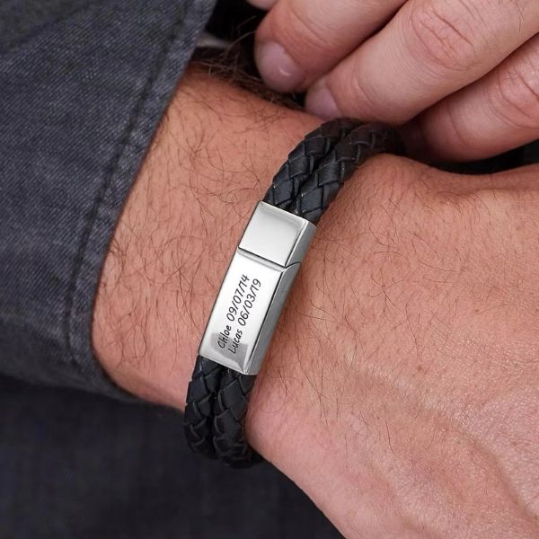 Armbänder für Männer mit Gravur - Ringsilber