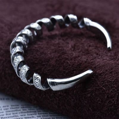 925 Silber Armreif im Vintage-Look Ringsilber