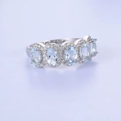 Blauer Stein Ring Ringsilber