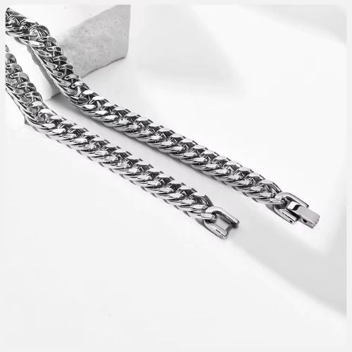 Breite, dicke kubanische Kette Ringsilber