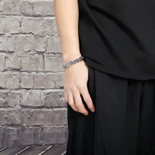 Breites Herren Armband Ringsilber