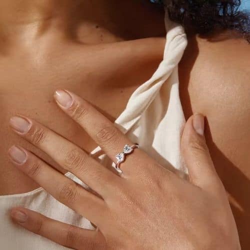 Damenring mit Schleife aus Moissanit Ringsilber