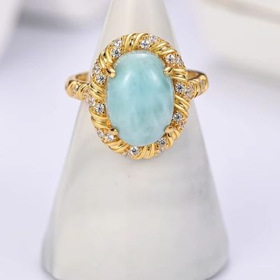Damenring mit natürlichem Larimar-Stein