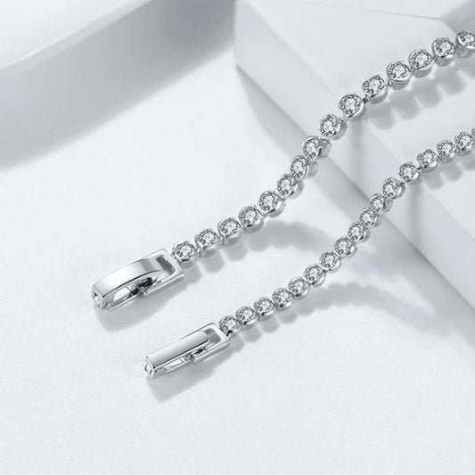 Damen Armband mit Zirkonia Steinen - Ringsilber