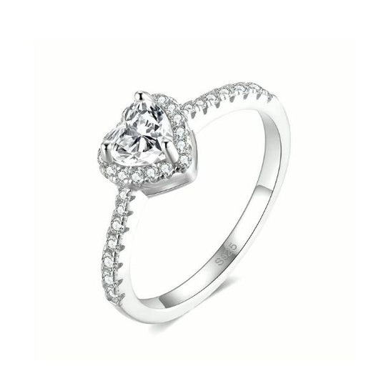 Echter Silber Herz Ring - Ringsilber