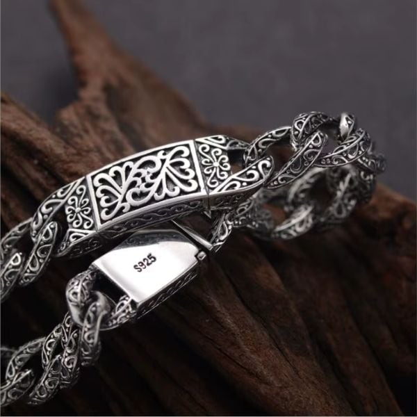 Echtes-Silber-Vintage-Armband