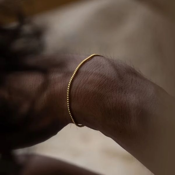 Edelstahl Armband für Herren - Ringsilber