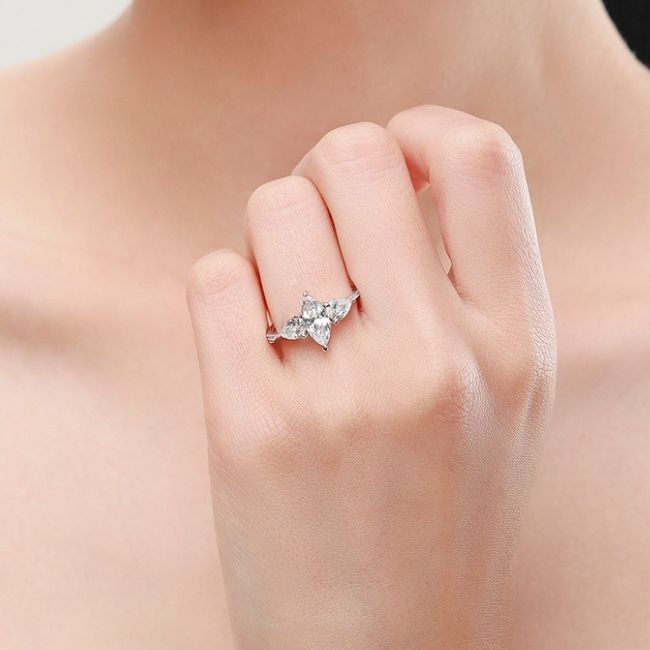 Ehering aus Zirkon Stein - Ringsilber