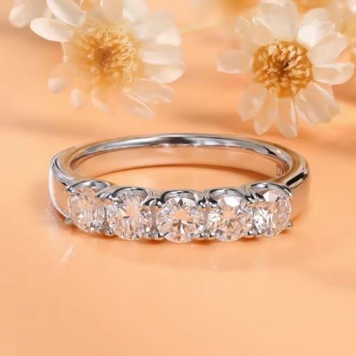 Fünf Stein Verlobungsringe Ringsilber