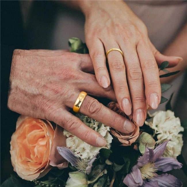Gelber Eheringe für Damen und Herren - Ringsilber