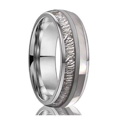 Graue Eheringe für Paare Ringsilber