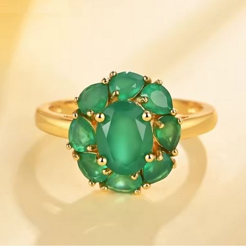 Grüner Achat Ring für Damen