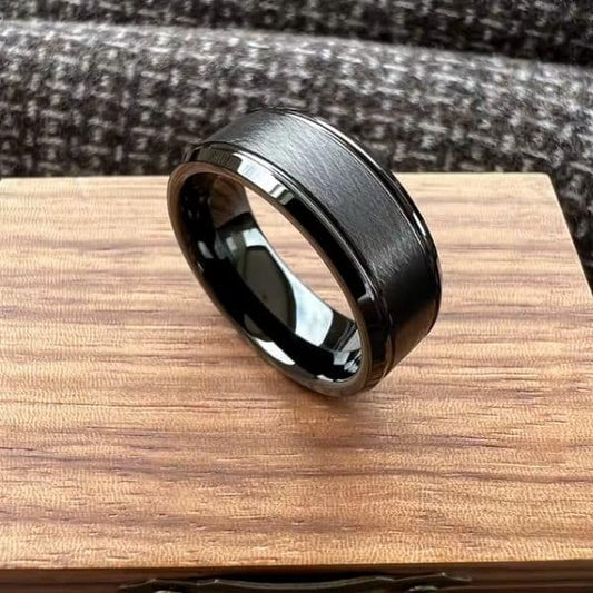 Günstiger schwarzer Ehering - Ringsilber