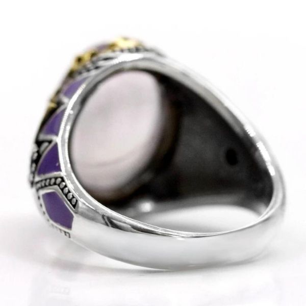 Handgefertigter Ring aus natürlichem lila Fluorit Stein - Ringsilber