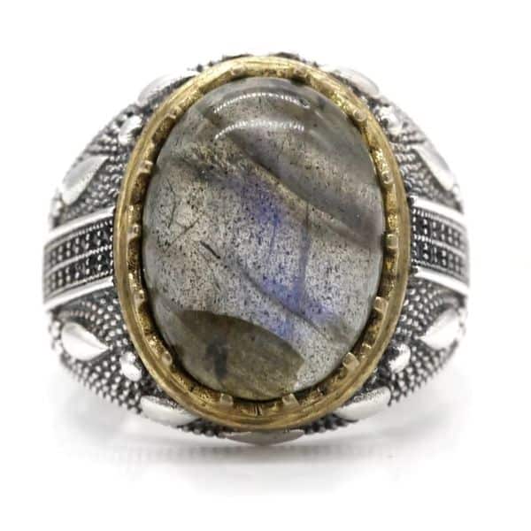 Herrenring mit großem Stein Ringsilber