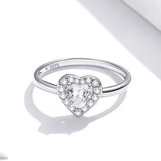 Herz Silber Damenring - Ringsilber