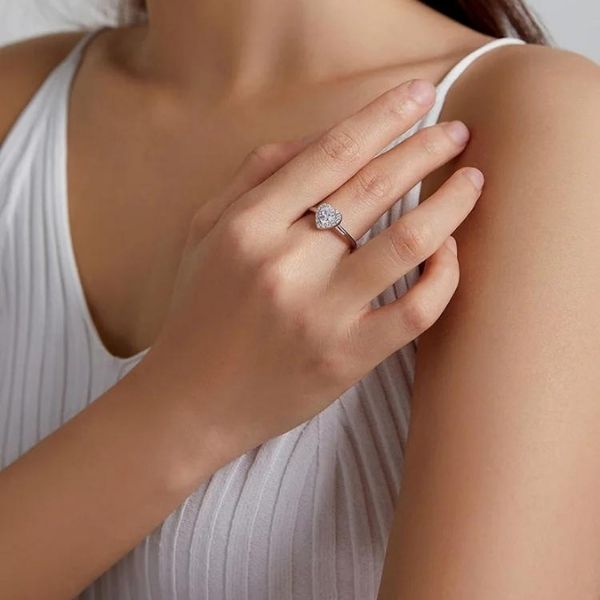Herz Silber Damenring - Ringsilber