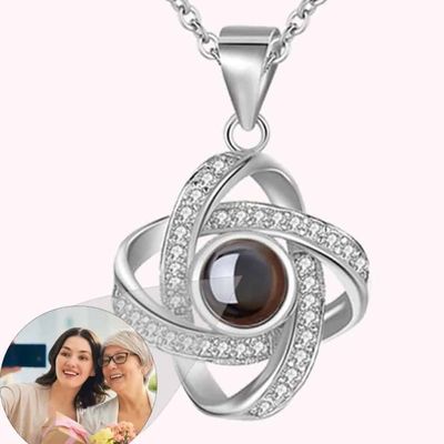 Kette mit Foto im Stein für Damen Ringsilber