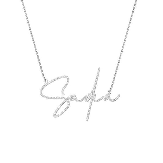 Kette mit Name für Damen - Ringsilber