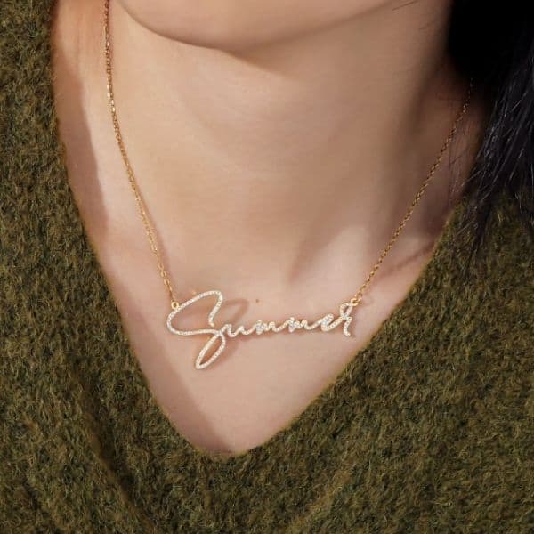 Kette mit Name für Damen - Ringsilber