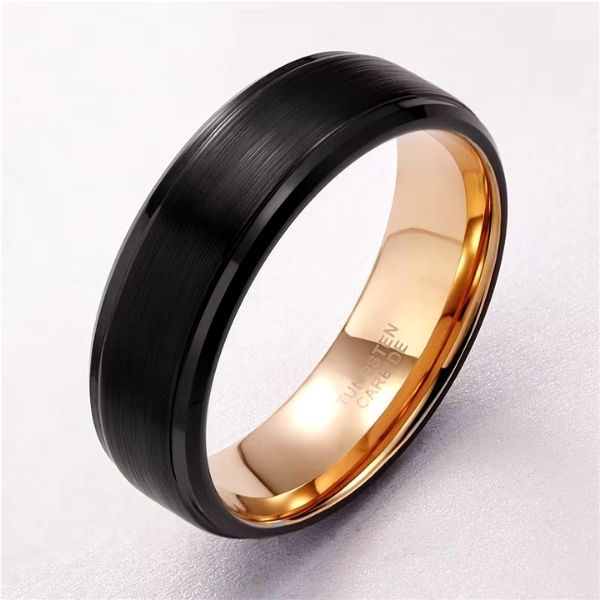 Klassischer schwarzer Ehering - Ringsilber