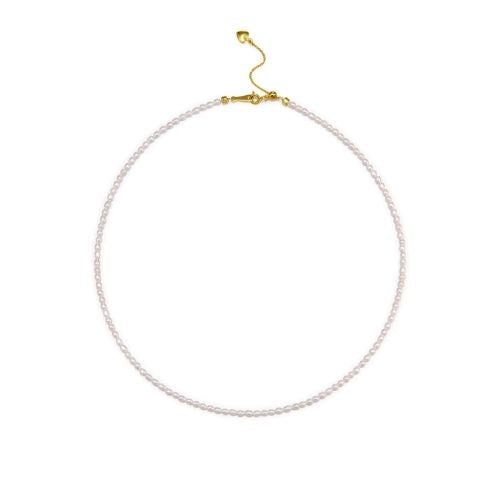 Kleine Süßwasserperlen Kette Ringsilber