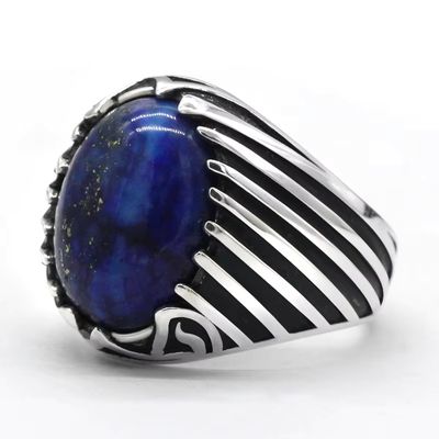 Lapislazuli Stein Ring Ringsilber