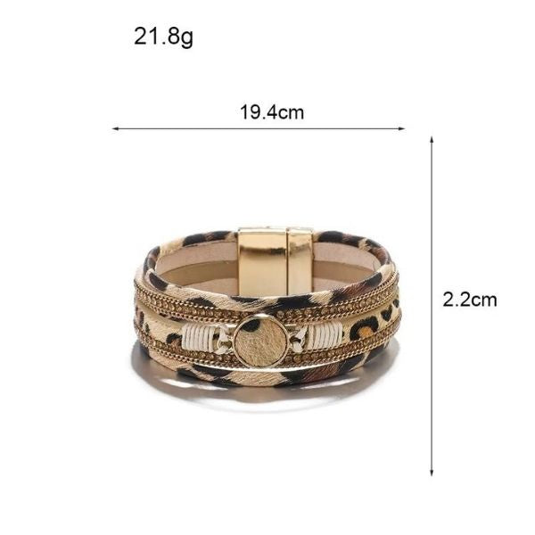 Leder Armband für Damen - Ringsilber