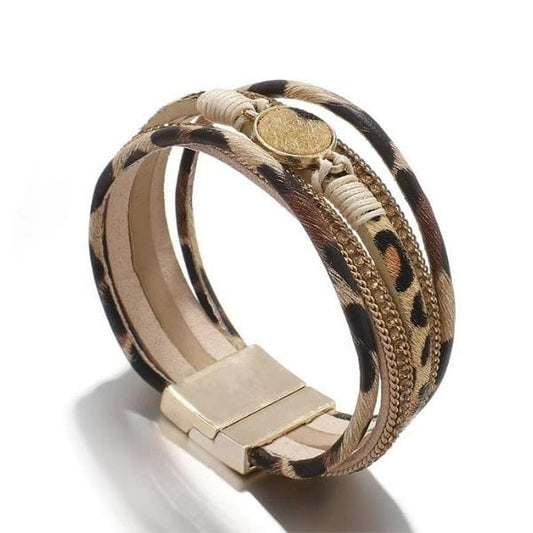 Leder Armband für Damen - Ringsilber