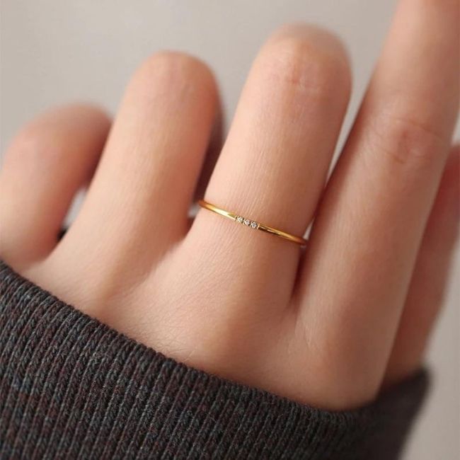 Minimalistischer Stahlring für Frauen Ringsilber