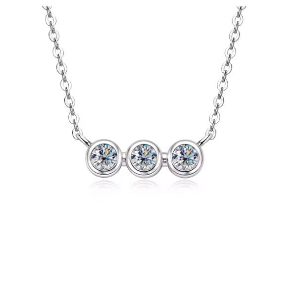 Moissanite Stein Sterling Silberkette - Ringsilber