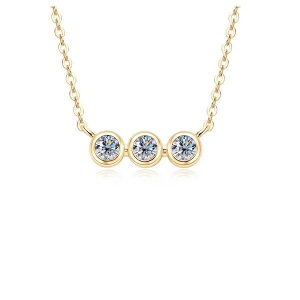 Moissanite Stein Sterling Silberkette - Ringsilber