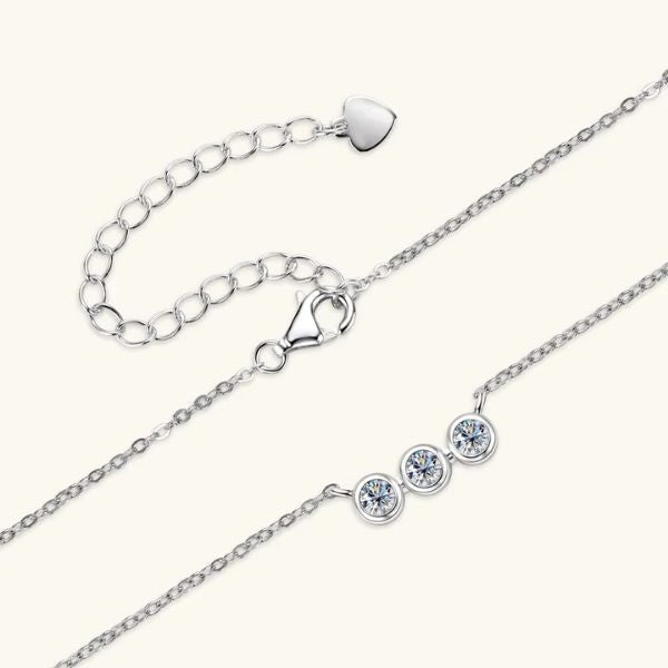 Moissanite Stein Sterling Silberkette - Ringsilber