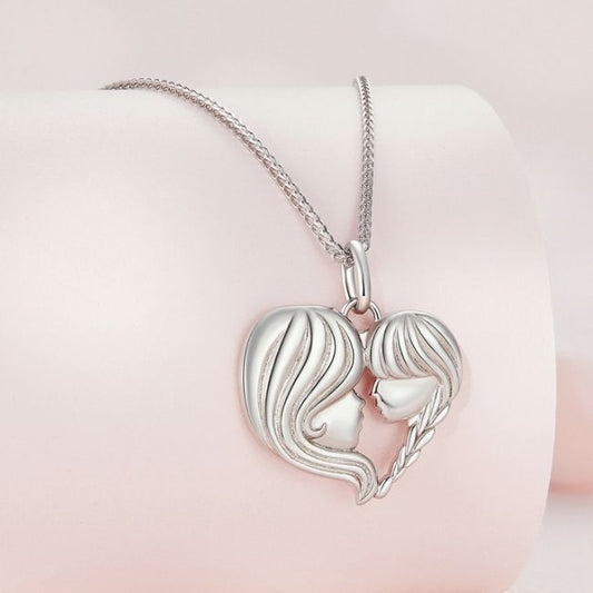Mutter Tochter Herz Kette - Ringsilber
