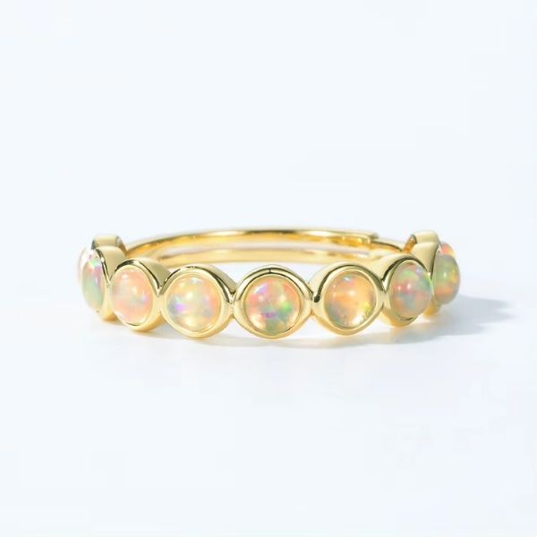 Opalring mit einstellbarer Größe - Ringsilber