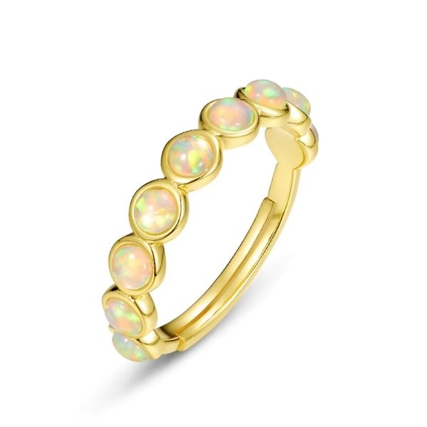 Opalring mit einstellbarer Größe - Ringsilber