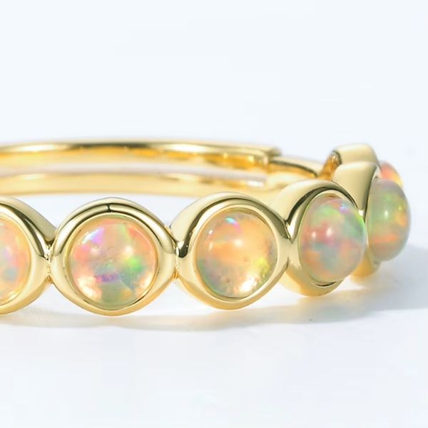 Opalring mit einstellbarer Größe - Ringsilber