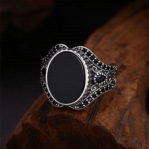 Retro-Ring aus 925er Sterlingsilber für Herren Ringsilber