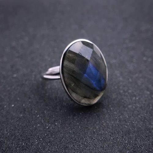 Ring aus 925er Sterlingsilber mit natürlichem Labradorit Stein Ringsilber